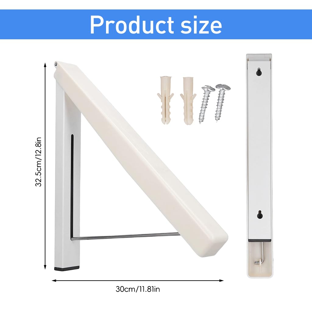 Serplex Folding Hanger Rack Wall Mounted Laundry Racks Space Saving Vertical Hanger Rack Drying Rack Screw Fixed Wardrobe Hanging Rack for Closet, Balcony, Wall, Room