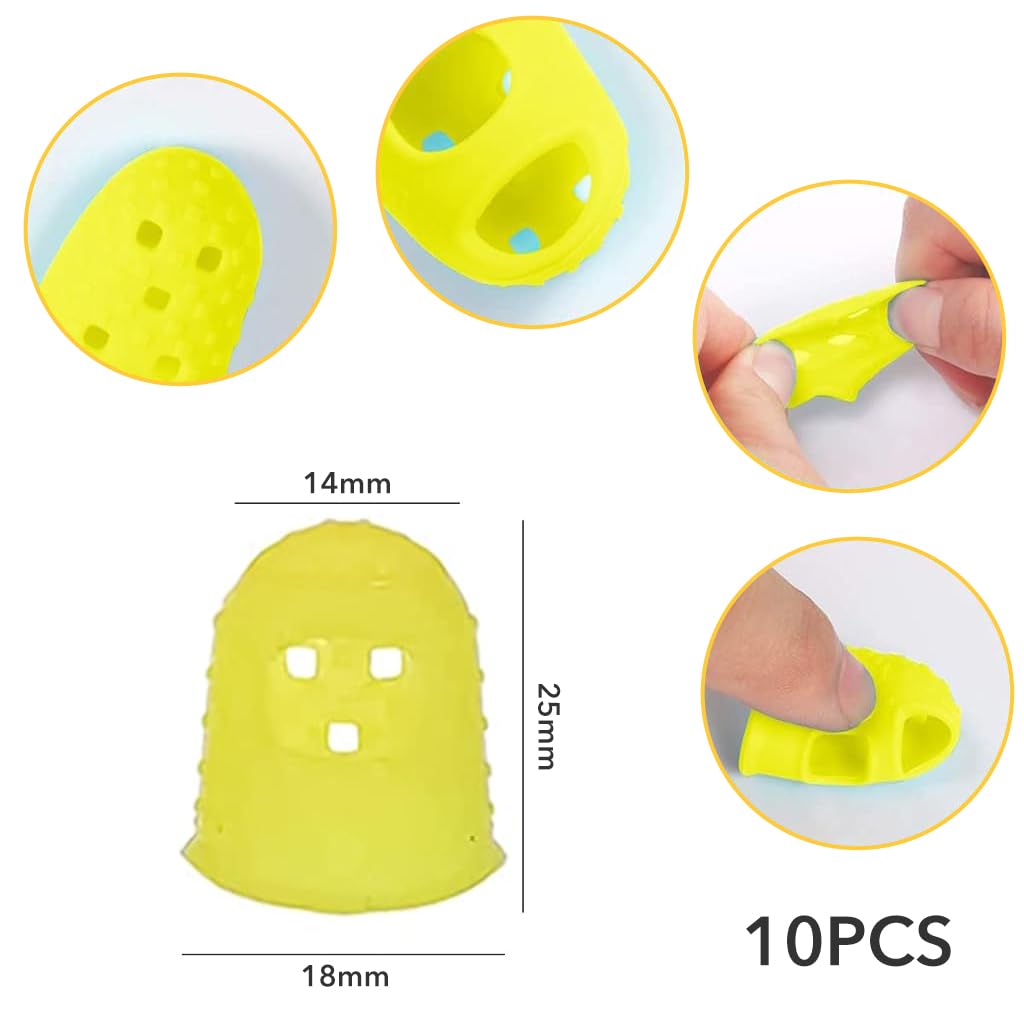 PATPAT 10Pcs Guitar Finger Silicone Cover for Kids Small Size Silicone Fingertip ProtectorsGuitar Finger Protection for Beginner Pressing String Finger Cover 18mm