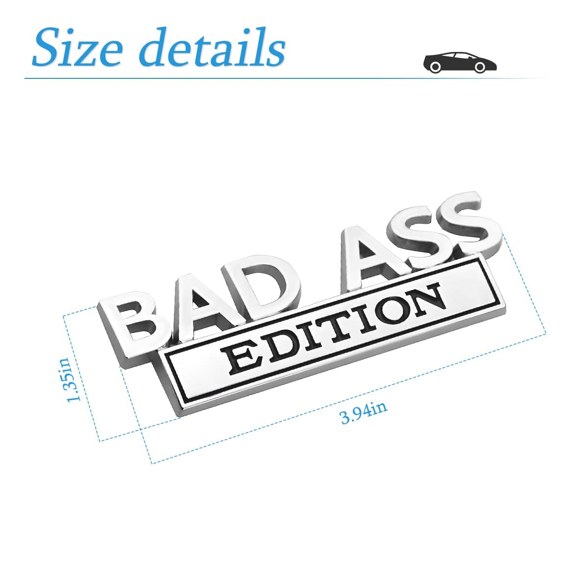 STHIRA Creative Car Sticker Metal Car Sticker Fun Bad Ass Edition Metal Sticker for Car, Modification Car Waterproof Sticker Car Decor Sticker for Car Door, Door Handle, Car Tailgate