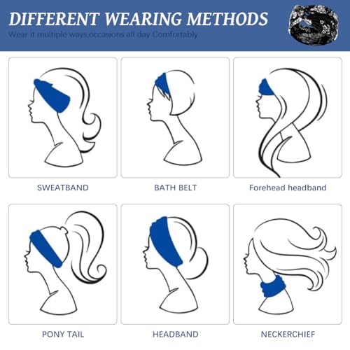 MAYCREATE® Head Band for Women 9PCS Knotted Hair Bands Flower Print Fashion Stretchy Makeup Running Yoga Fitness