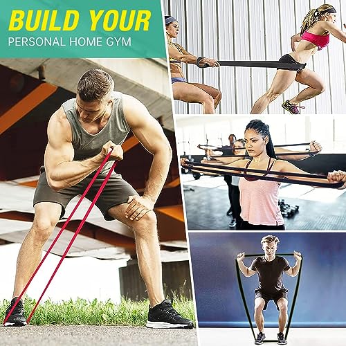 Proberos® 6PCS Resistance Band Kit for Workout Men Women 2-30kg Pull Up Chin Ups Durable TPE Loop Toning Home Gym Fitness Equipment