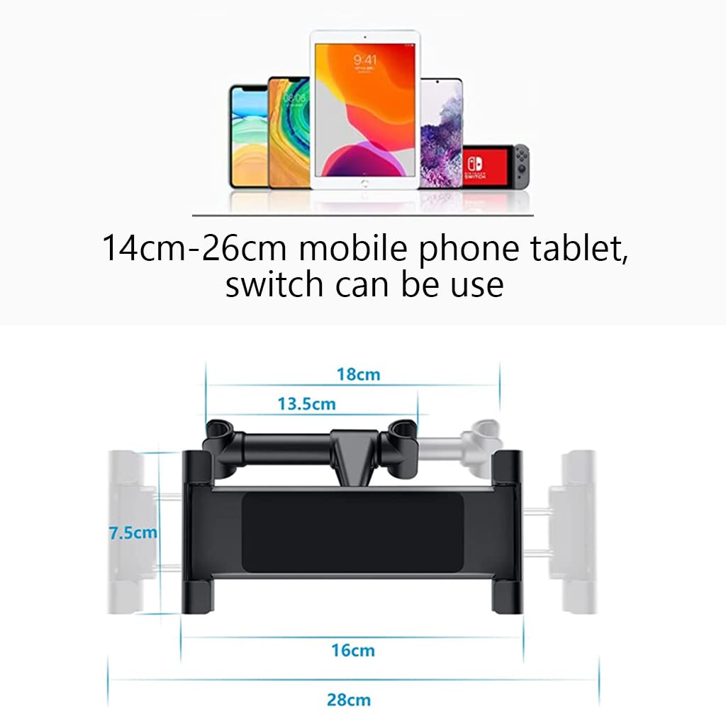 STHIRA Tablet Holder for Car, Car Headrest Mount Tablet Phone Holder, Car Headrest Holder Tab Holder Car iPad Holder, Adjustable 360° Rotate Car Tablet Bracket & Smartphone Mount for 5.5-10.2 Inches Tablet