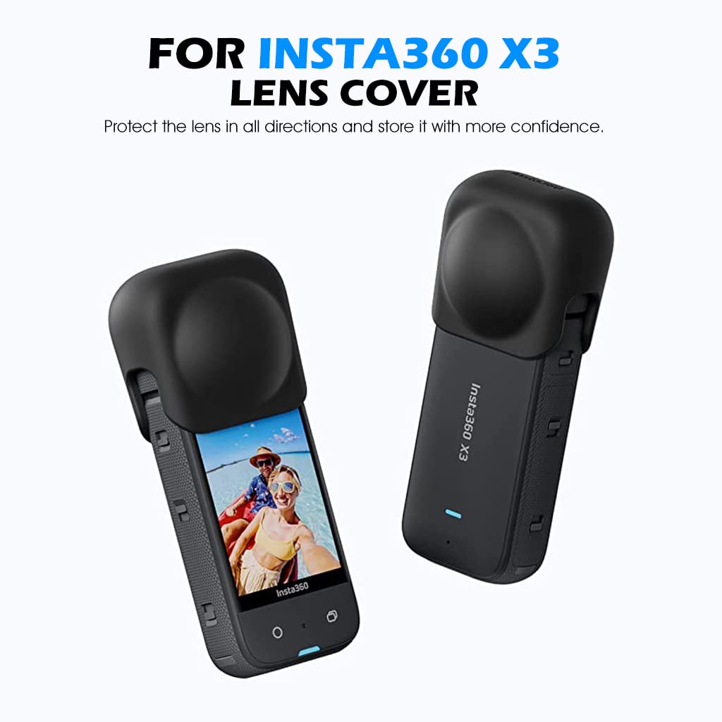 ZORBES Insta360 X3 Camera Lens Cap, Silicone Lens Cover for Insta360 X3 Camera, Lens Protector Dust Proof Anti-Scratch Protective Cover for Insta360 X3 Sports Action Camera