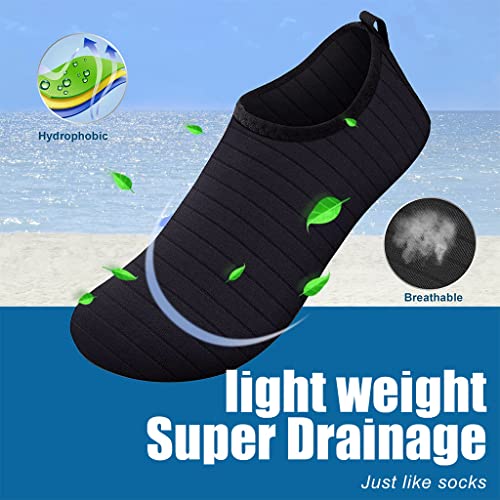 PALAY Water Shoes for Men Women Quick Dry Barefoot Beach Shoes, Outdoor Thicken Anti-slip TPR Rubber Sole Breathable Aqua Socks for Surfing Yoga Indoor Fitness (US 7-7.5 Men/8-8.5 Women)