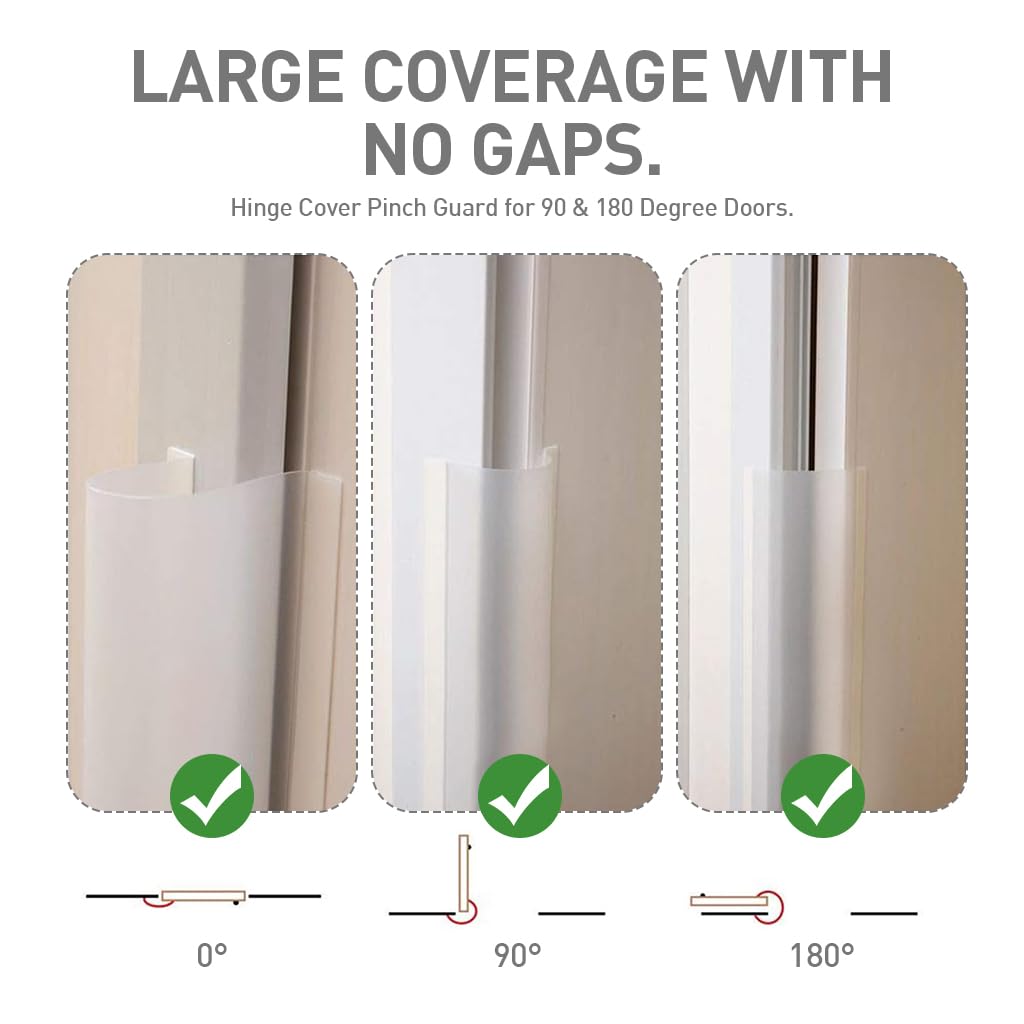 SNOWIE SOFT 1.2m Baby Finger Protector Door Hinge Cover Strip Door Hinger Cover Protector Child Proof Self Adhesive Frosted PP Finger Protector Door Hinge Cover Strip