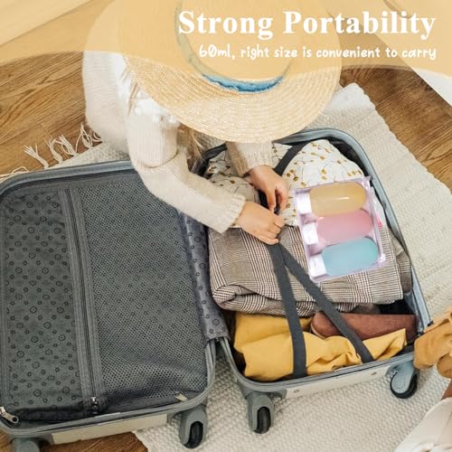 MAYCREATE® Travel Bottles for Toiletries 3pcs Set, 60ml Travel Toiletry Bottles, Small Bottles for Travel, Refillable Leakproof Squeeze Bottles Travel Containers with Lids for Shampoo Lotion, BPA-Free 9 PCS