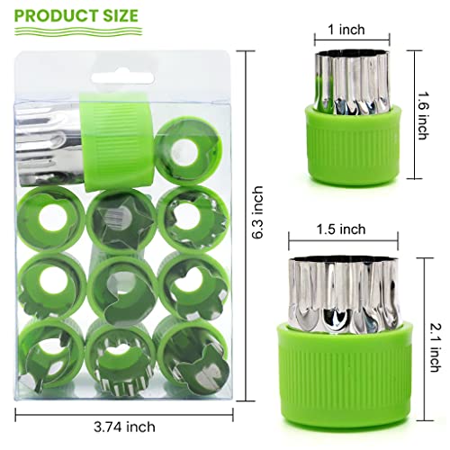 HASTHIP® 24PCS Cookie Cutter Shapes Set Stainless Steel Fruit Embossing Mold Bread Sandwich for Kitchen Baking Pastry Mold Green