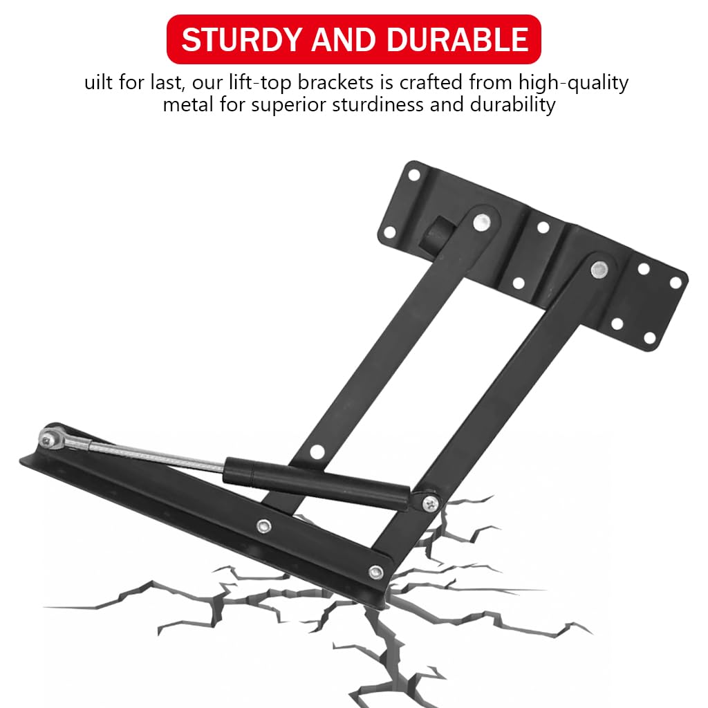 Serplex 2Pcs Lift Top Brackets Universal Lift-Top Hinges Folding Lifting Brackets for Lift-Top Coffee Table Replacement Lift Top Brackets for Coffee Table, Storage Benches, Cabinets