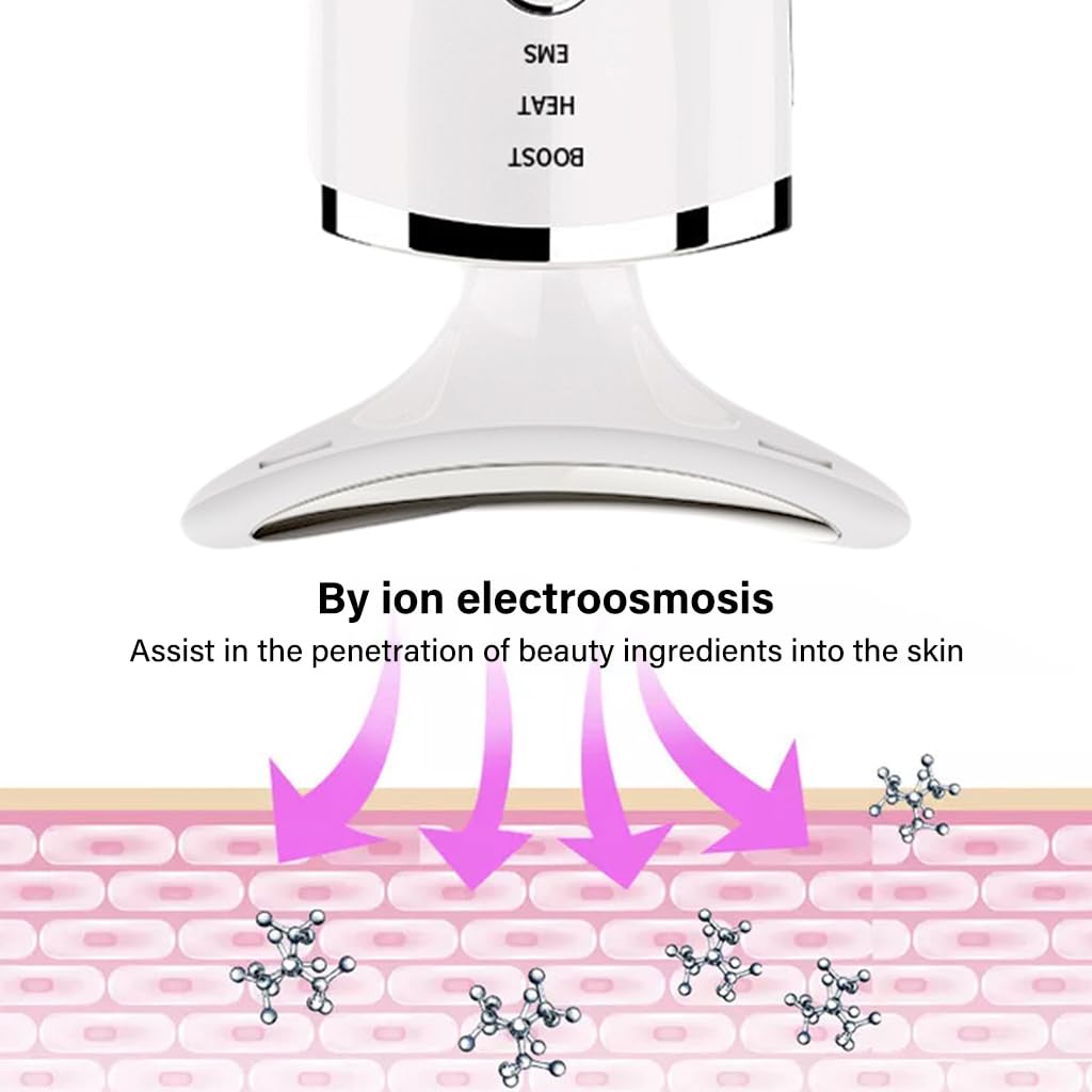 HANNEA EMS Beauty Machine Anti-aging Neck Massager 3 in 1 Anti Wrinkles Face Massager EMS Micro-current Neck Massager Remove Double Chin Tighten Facial Contour Prevent Wrinkles