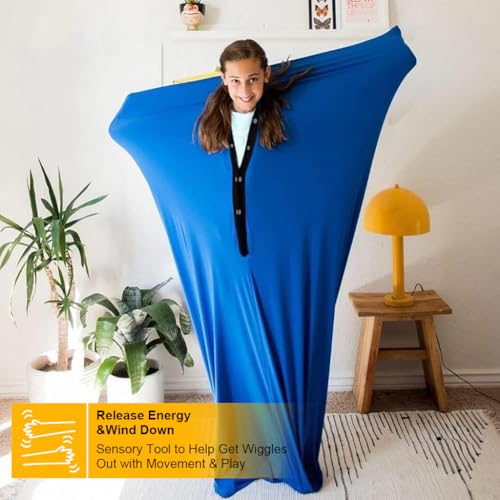 PATPAT Kids Sensory Body Sock Fun Body Sock Stretchy Sensory Body Sock Bag for Kids with Autism Comfy Treatment Activity Sensory Body Sock for Motor Delays, Relieve Stress, 119x69cm