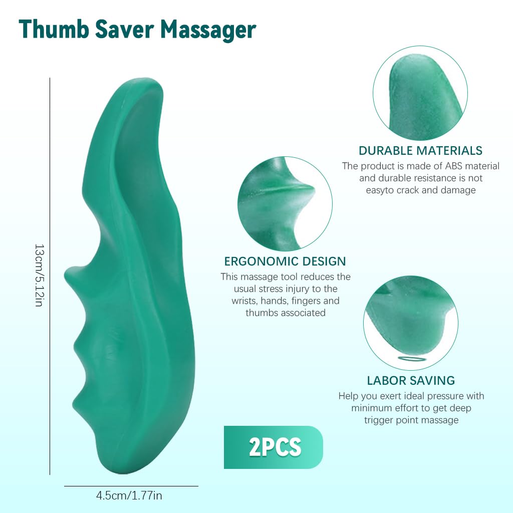 HANNEA Massage Thumb Saver Acupoint Massager for Deep Tissue Massage Thumb Protector Portable 5.2 inches Massage Thumb Saver Tool Therapists Use Prevent Hand Stain