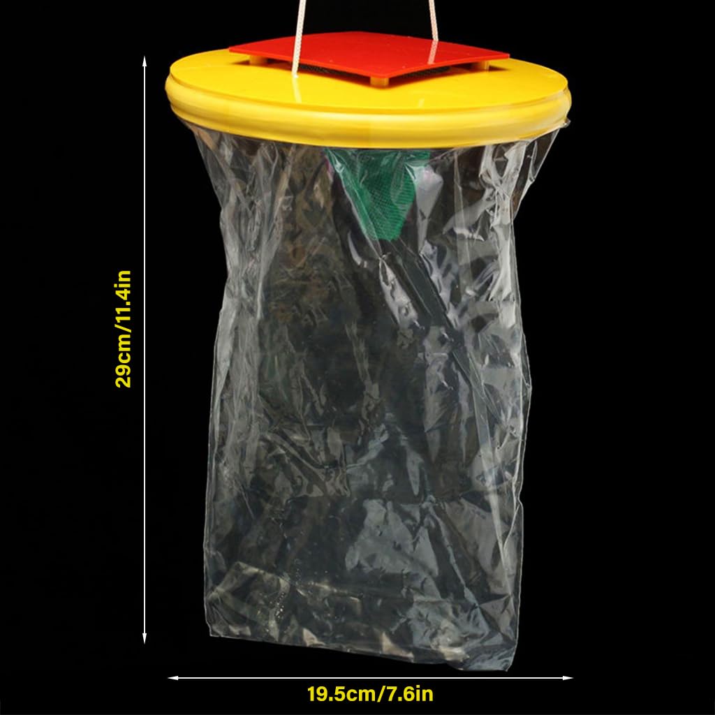HASTHIP 2Pcs Disposable Fly Catcher Bag for Insects, Whiteflies, Aphids, Leaf Minor, Thriphs, Non-chemical Safe Fly Trap Bag for Fruit Tree Kitchen, Hangable Fly Trap for Insect in Garden & Farm