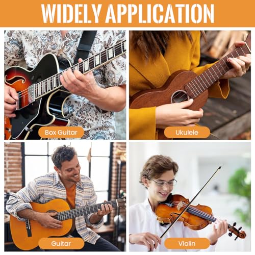HASTHIP® Guitar Pickup 12 Pole Pieces Design Clip-On Acoustic to Electric Accessories with Tone Volume Control Plug-and-Play Transducer for Studio Live Performances 10Ft Cable 2PCS