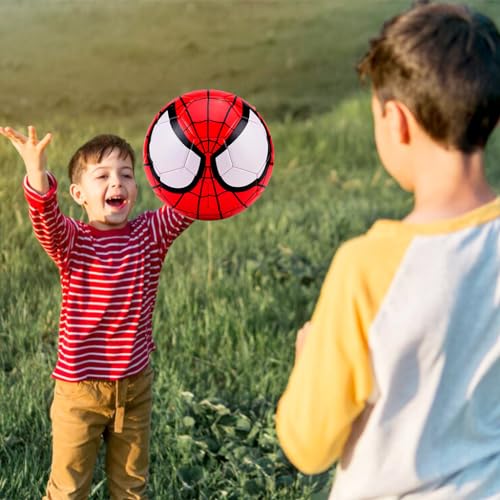 Optifit Kids Soccer Ball, Spiderman Football Toy, 15cm Diameter Mini PVC Soccer Ball Toy for Toddlers, Kids Football Soccer Educational Toy Ball, 4-8 Years Kids Toy Gift Sports (Red)