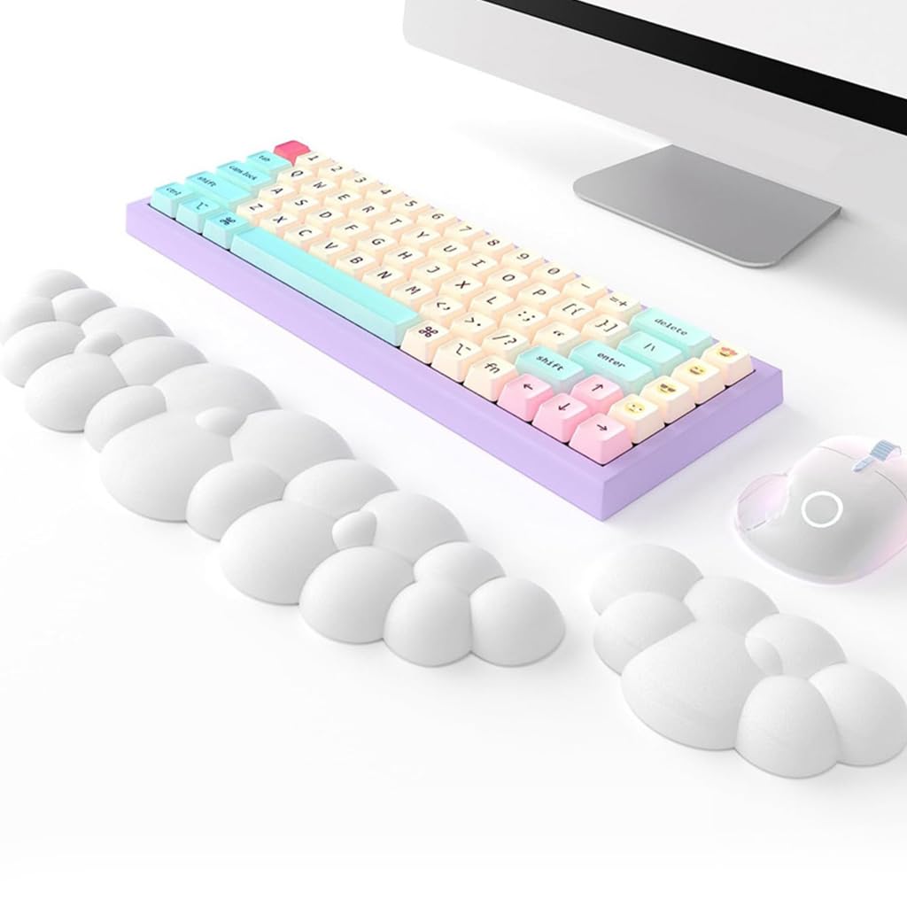 Verilux Desktop Computer Typing Wrist Rest Combo Keyboard Wrist Rest Fatigue Relief Arm Rest for Typing Non-Slip Base Wrist Rest Ergonomic Design Memory Foam PU Wrist for Typing, Gaming, 2pcs