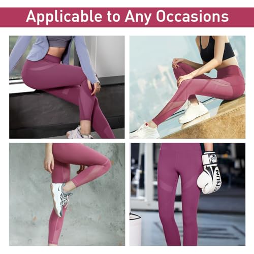PALAY Gym Leggings for Women Ankle Length High Waist Gym Pants Slim Fit Soft Yoga Pants Stretchable Tights Active Wear Leggings Clothes for Workout Athletic - (Pink, Large)