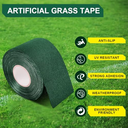 HASTHIP® Grass Patch Sticker for Lawn Repair Double Sided Adhesive Sticker Connection Tape Lawn Repair Sticker for Synthetic Grass Patch for for Artificial Turf Mat, Floor Mat, 50mmx5m