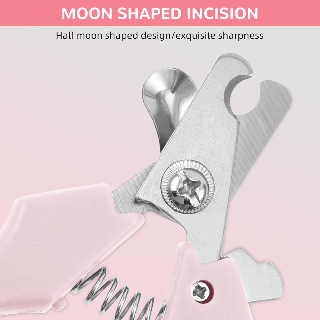 Qpets Pet Grooming Kit, Dog Grooming Scissors Clippers for Cats Dogs, Pet Hair Trimmer Dog Hair Comb Spring Loaded Stainless Steel Pet Nail Clipper - 4 Pcs
