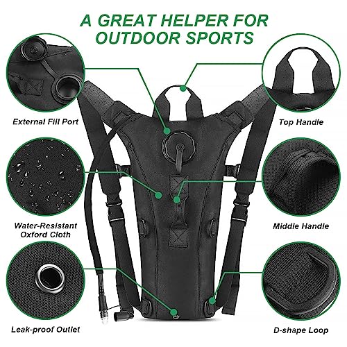 Optifit® Hydration Pack Backpack with 3L Bladder Tactical Water Bag for Hiking Biking Running Walking 3 PCS
