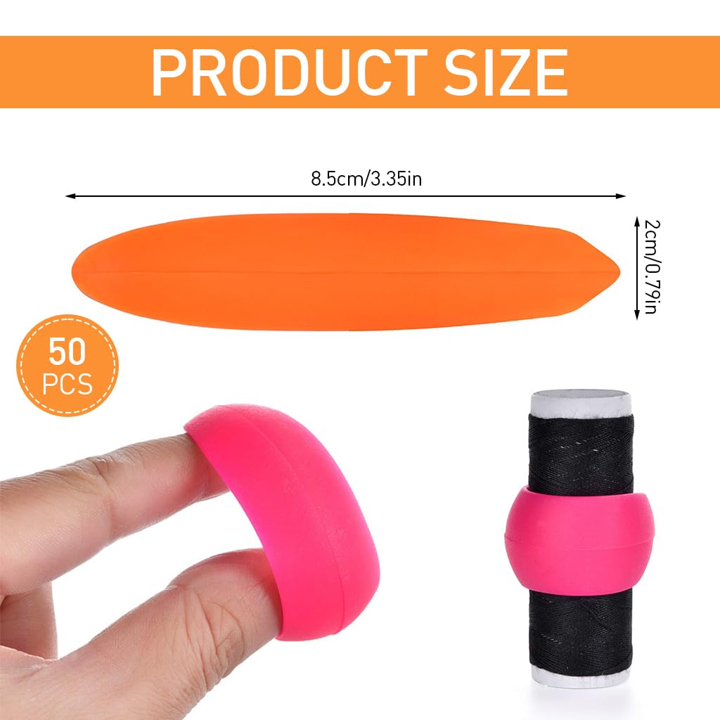 HASTHIP 50Pcs Thread Spool Savers Thread Spool Huggers Prevent Thread Tails from Unwinding Silicone Thread Spool Savers for Sewing Machine and Embroidery Machine Thread Spools