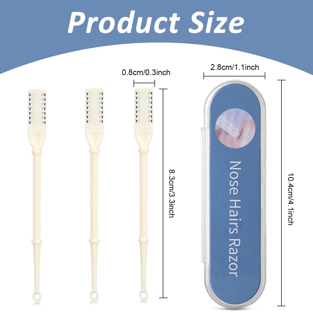 HANNEA Nose Hair Trimmer For Men Women, 3pcs 360 Degree Rotating 2 In 1 Double Head Nose Hair Remover And Ear Cleaner Portable Nose Cleaner Nose Hair Trimmer For Women Men ABS Nasal Hair Cutter