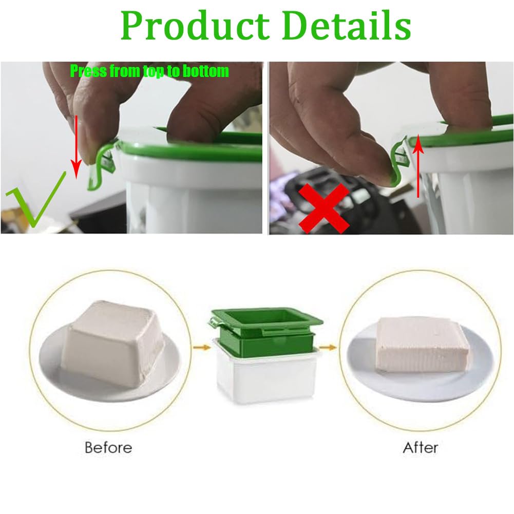 HASTHIP Tofu Press Drainer Water Remover Food Grade Tofu Making Tools Homemade Tofu Tools Quick Excessive Water Removal Easy Tofu Drainer Press for Tofu Within 4.5x3.78x1.77 inch, Dish Washer Safe