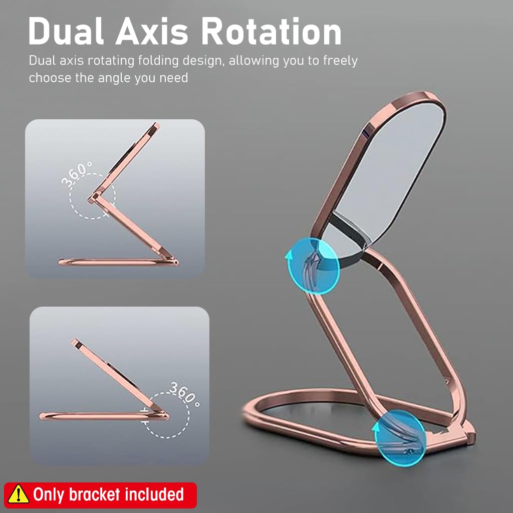 ZORBES Metal Mobile Stand for Table, Foldable Phone Holder 3M Self-Adhesive Mobile Holder Folding Phone Grip Holder Universal Desktop Phone Stand Mobile Ring Holder for Most Smartphone, Tablet