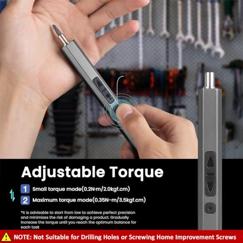 Serplex Electric Screwdriver 36-in-1 Cordless Mini Power Precision Screwdriver Set with 30 Bits, Rechargeable, 2 Torque Settings, Electric Precision Screwdriver Kit with LED, for Phones Watch Laptops