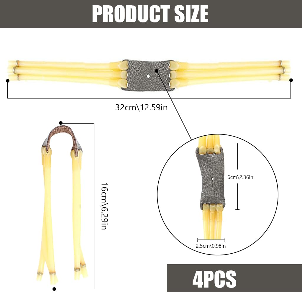 Optifit Elastic Slingshot Rubber Bands 3-string High Elastic Slingshot Rubber Bands Elastic Natural Latex Rubber Catapult Bands