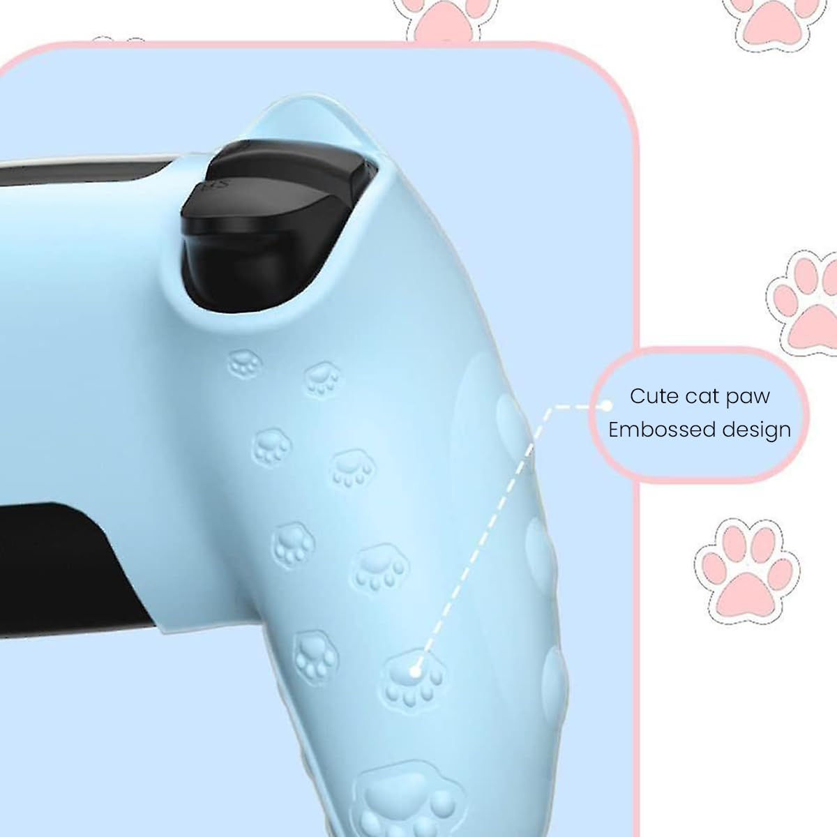 ZORBES Silicone Skin Cover for PS5 Game Controller Protective Skin Cover for PS5 Game Controller, Cartoon Cute Anti-slip Game Controller Skin Cover with Decorative Sticker & 2 Thumb Grip Caps