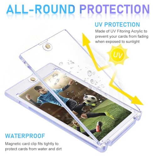 PATPAT 10Pcs 6.3x8.8cmMagnetic Game Card Holder Acrylic Storage Case Collectiable Acrylic Display Case for Basketball Trading Cards, Sport Trading Cards, Game Trading Cards