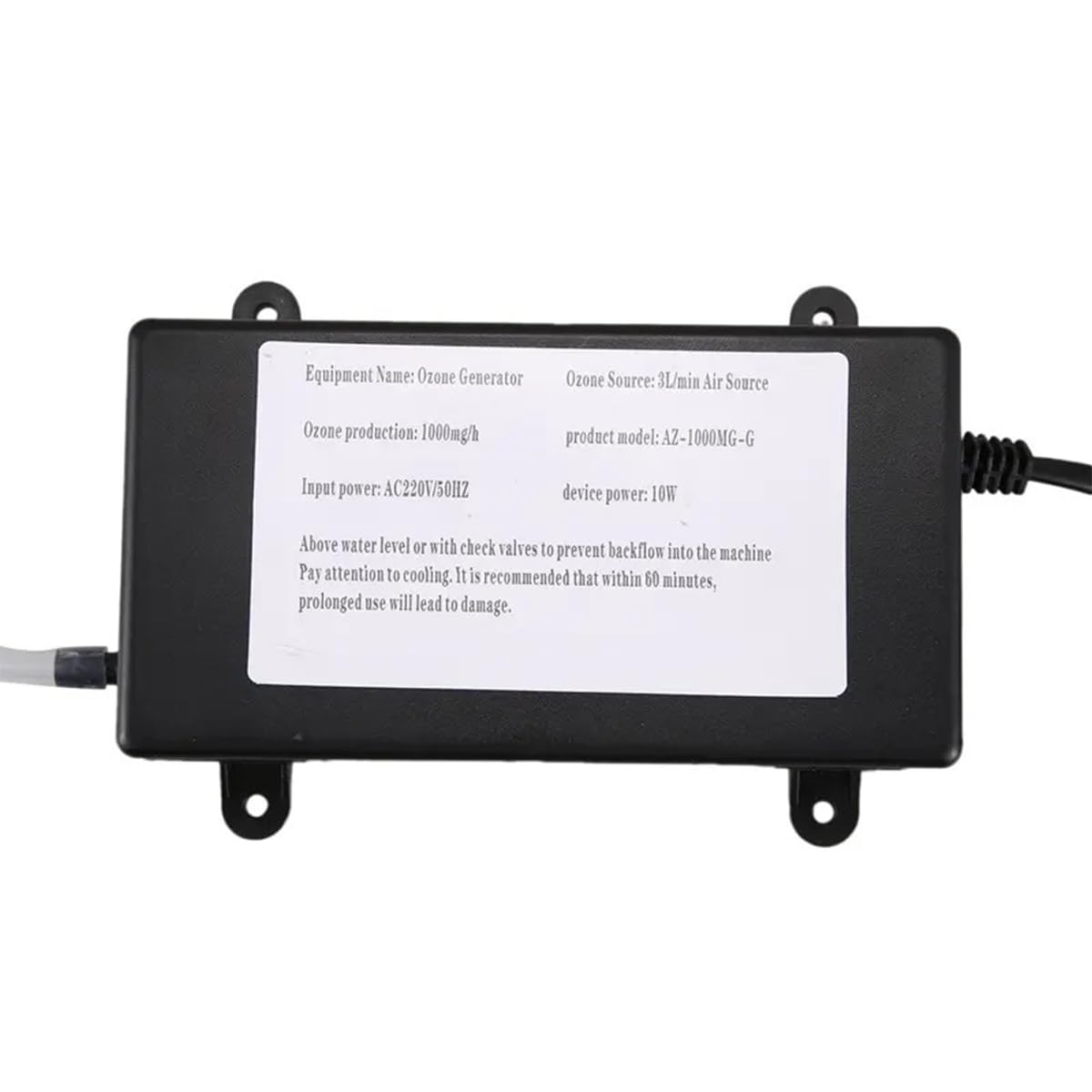 HASTHIP Car Use Ozone Generator 10W DC12V Car Ozone Generator 1000mg/h Air Freshing Ozonizer with Air Stone Car Ozone Generator Air Purifier Deodorizer Water Treatment Sterilizer Machine