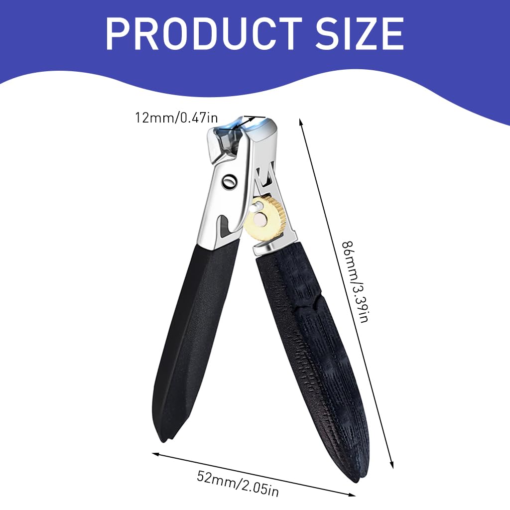 MAYCREATE Toenail Clipper Safety Lock Nail Clipper Heavy Duty Stainless Steel Nail Clipper Anti-splash Wide Jaw Nail Clipper for Thicker Nail, Toenail, Harden Nails