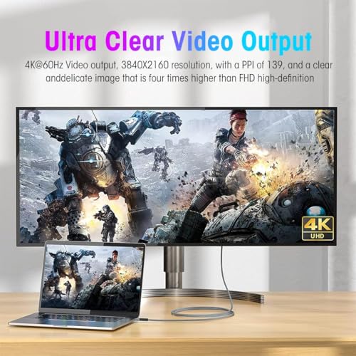 Verilux® Type C to Cable 4.9Ft PD 240W Fast Charging Adapter Support 20Gbps Data Transfer 4K 60Hz Display Male USB for Thunderbolt 4 3 Mobile MacBook Samsung 3PCS