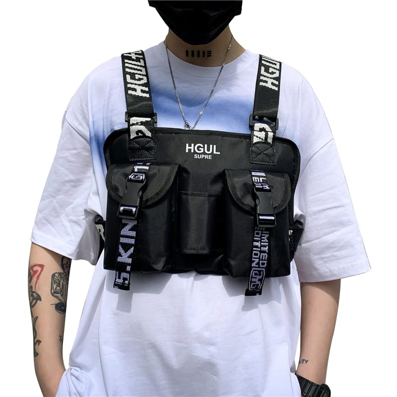 PALAY E Chest Bag for Men Women, Stylish Tactical Vest Chest Bag, Adjustable Rig Bag for Hiking, Camping, Night Running, Exercise