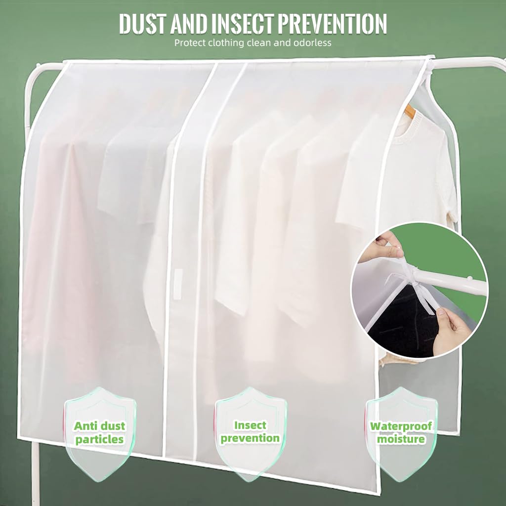 HASTHIP Clothes Rack Cover, Garment Rack Cover Large PEVA Translucent Clothing Dustproof/Waterproof Cover for Suits, Coats, Sweaters, Shirts (Not Including Frame)