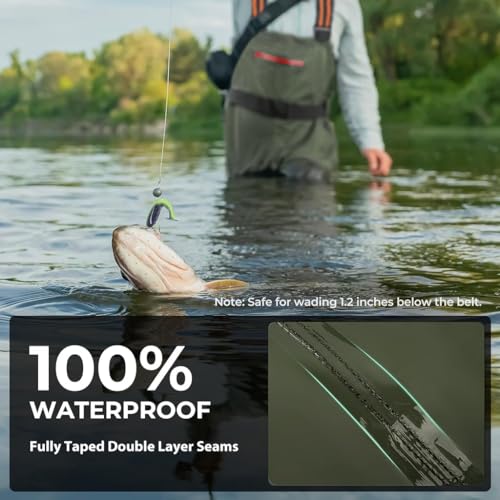 Proberos® Waterproof Work Pants for Men PVC Rain Trousers with Rubber Boots & Zipper Pocket, Adjustable Waist Belt & Elastic Suspenders, Outdoor Work Pants for Fishing, Construction, Shoe Size 44