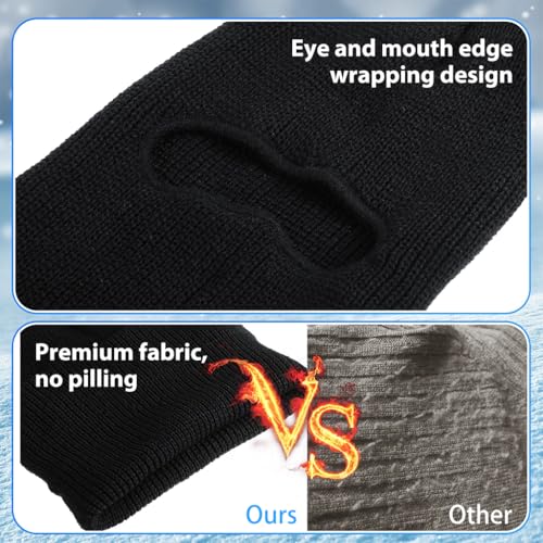 Proberos® Knitted Balaclava Face Mask Neck Gaiter Warm Full Ski Mask for Men Women Breathable Motorcycle Running Riding Black 2PCS