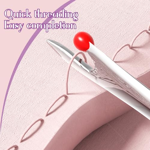 HASTHIP® 2 in 1 Automatic Threader & Seam Ripper Dual Head Retractable Needle Threader Stainless Steel Stitch Remover Sewing Needle Threader for Hand Sewing, Embroidery, and Crafts 2 PCS
