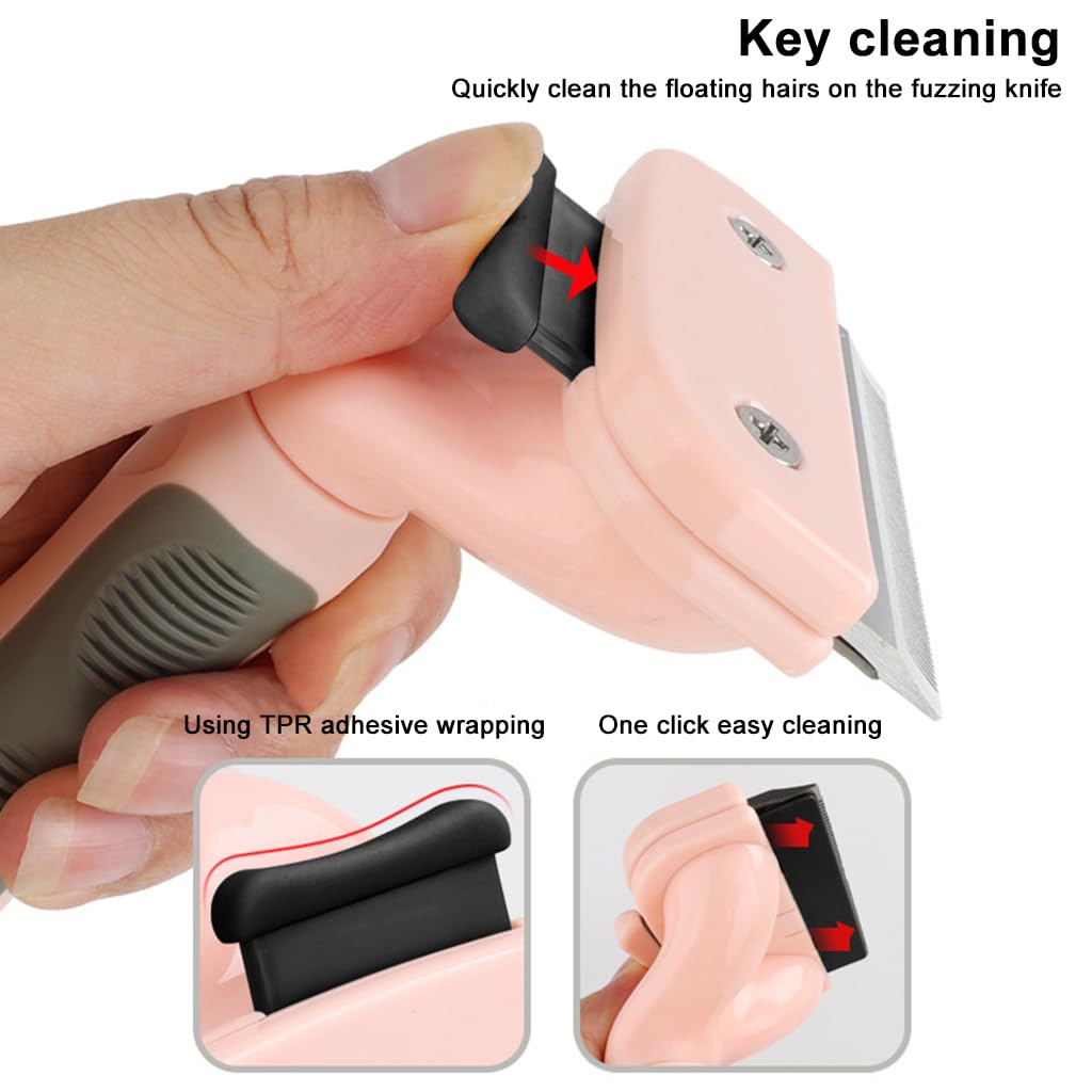 Qpets Dog Grooming Brush Slicker Brush Dog Hair Brush Dog Comb Cat Hair Brush Self Cleaning Slicker Brush Remove Mat Shedding and Grooming Brush for Pet Hair Brush for Pet
