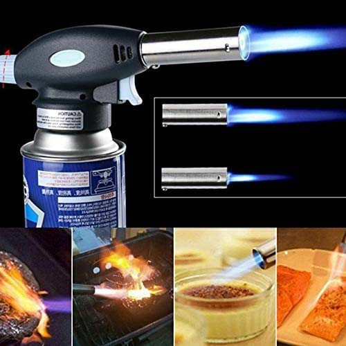 Supvox Flamethrower Butane Burner Auto Ignition Camping Weldin Blow Torch for Creme Brulee, Kitchen, Cooking, BBQ