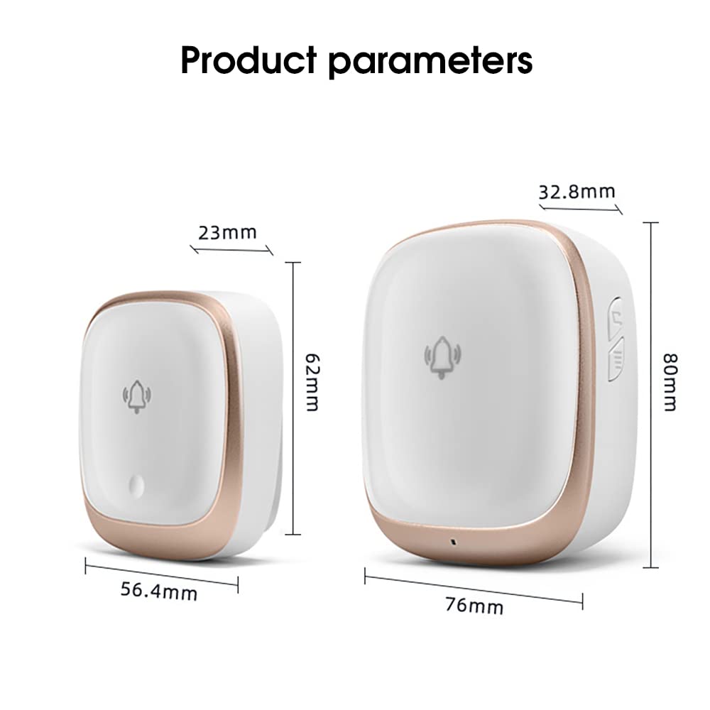 Supvox Door Bell for Home Electrical Self-Powered Battery Free Wireless Door Bell Waterproof IP44 Ding Dong Bell with Catching Eye 7 Colors Flash Light Smart Door Bells 38 Ringtones 5 Level Volume