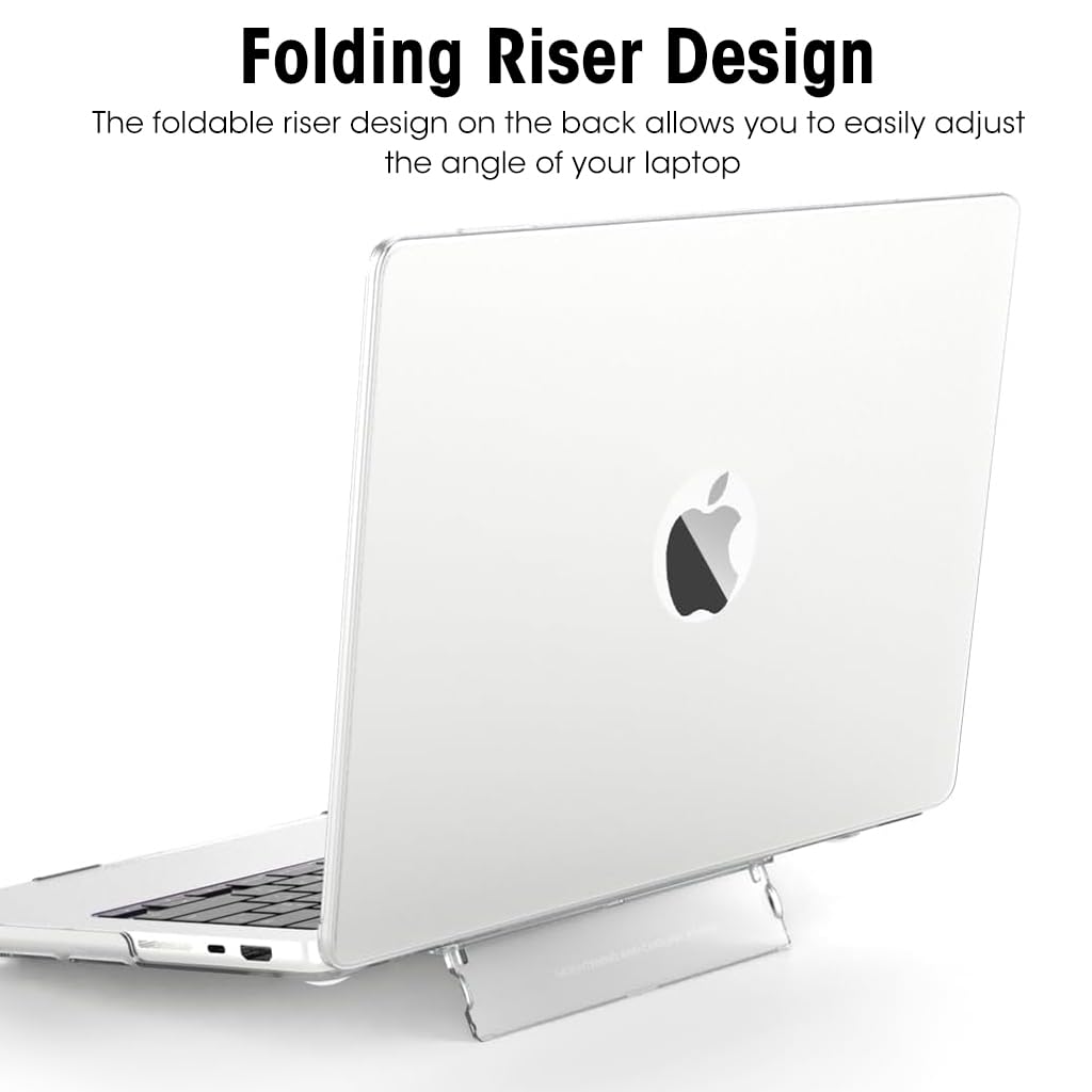 ZORBES Laptop Case Laptop Cover 13.3 inch Compatible with MacBook Air M1 A1932/A2179/A2337 2020/2019/2018 Clear Hard Shell Cover with Riser Design Protective Case for MacBook Air Cover with Touch ID