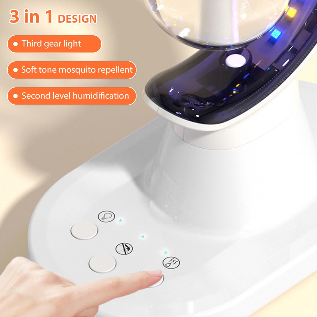 HANNEA Mosquito Repeller Lamp 3 in 1 Electric Mosquito Repeller Humidifier Night Light Quiet Mosquito Lamp for Bedroom, Office, Nursury Room, Living Room
