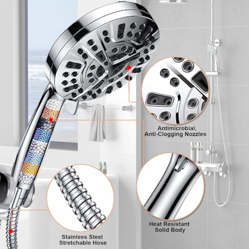 HASTHIP® High voltage electroplating handheld showerhead bathroom with 10 water outlet modes