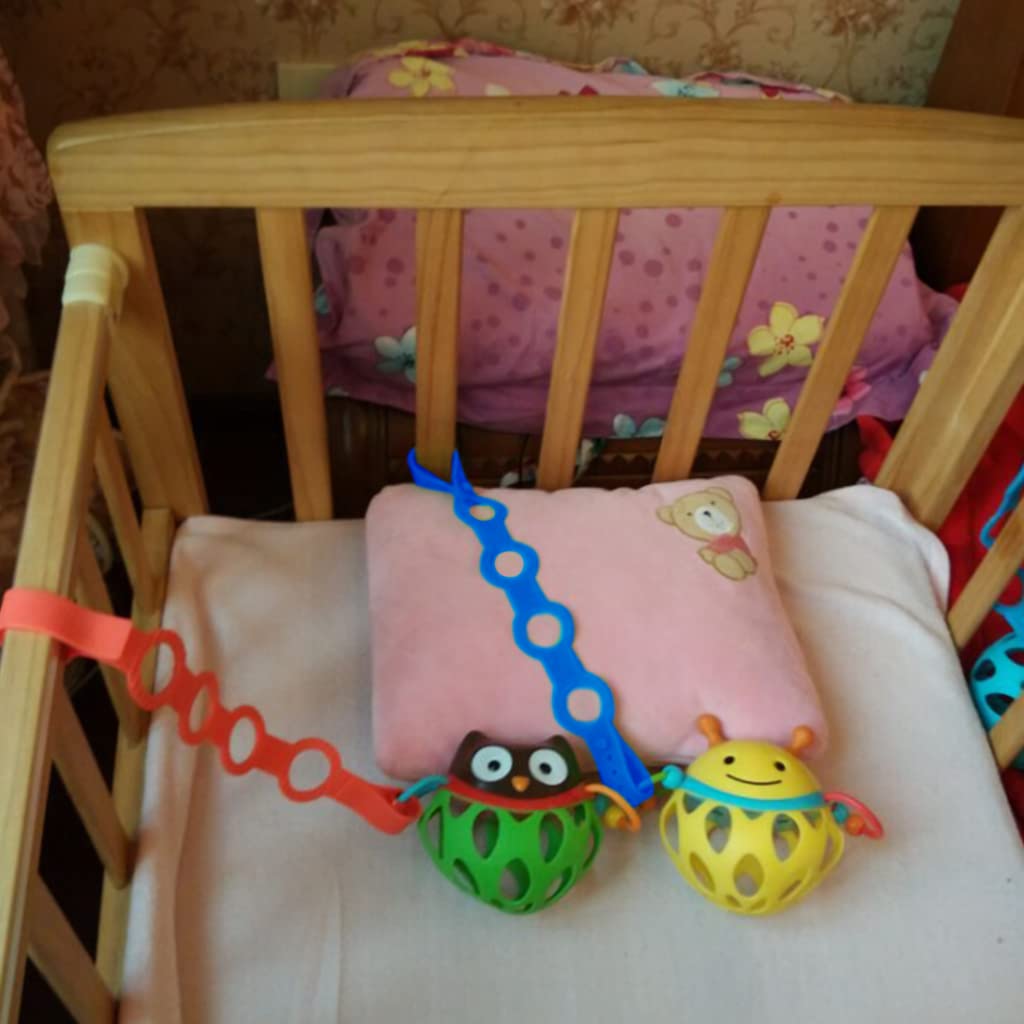SNOWIE SOFT 2Pcs Pacifier Chain for Baby Present, Teether Toy Pacifier Anti Lost Clip Teething Toy, Food Grade Silicone Pacifier Clips Suit for Strollers, High Chair, Hanging Baskets, Cribs, Bag