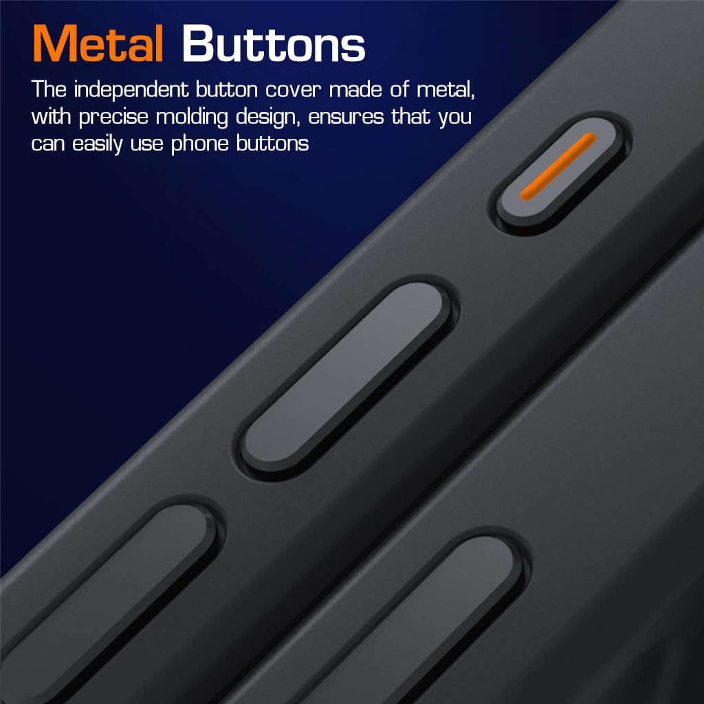 ZORBES Phone Case for iPhone 15 Pro Max Anti-Scratch Rubber Framed Phone Cover with Metal Button Cover, Magnet Design Compatible with MagSafe Full Protection Case for iPhone 15 Pro Max 6.7