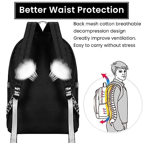 PALAY Jujutsu Kaisen Anime Laptop Backpack College Schoolbag Printed Rucksack Large Casual Daypack Bookbag Cosplay Backpack Casual Bag for Boys & Girls (30X14X43cm)