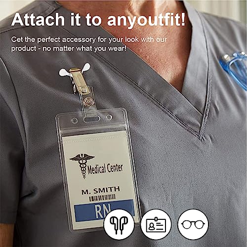 HASTHIP® 6PCS Magnetic Eyeglass Holder Glasses Specs Stainless Steel Name Tag Badge Sunglasses Clip Magnet Hook Pins onto Clothes to Keep Eyewear Safe Black Silver