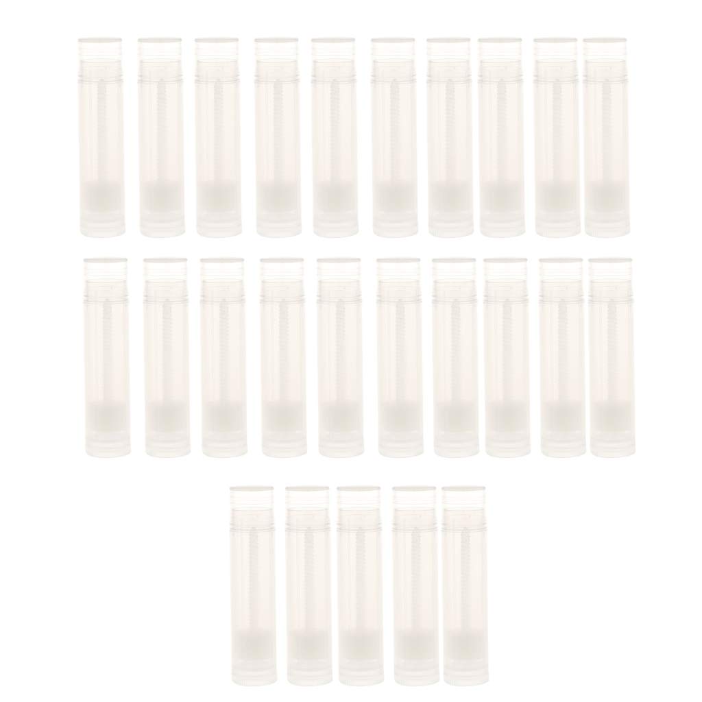 MAYCREATE Phenovo 25 Pieces 5g Clear Empty Plastic Lip Gloss Lip Balm Cream Tubes Lipstick Refillable Bottles Cosmetic Containers Set